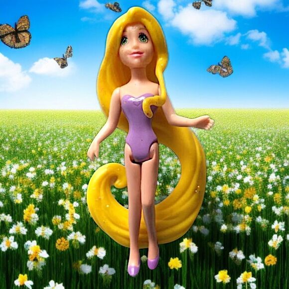 Magiclip Polly Pocket Tangled Rapunzel Doll Only Disney Princess Magic Clip Nude - Picture 15 of 16